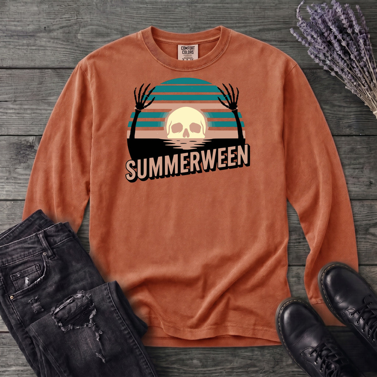 Summerween Skull Long Sleeve T-Shirt