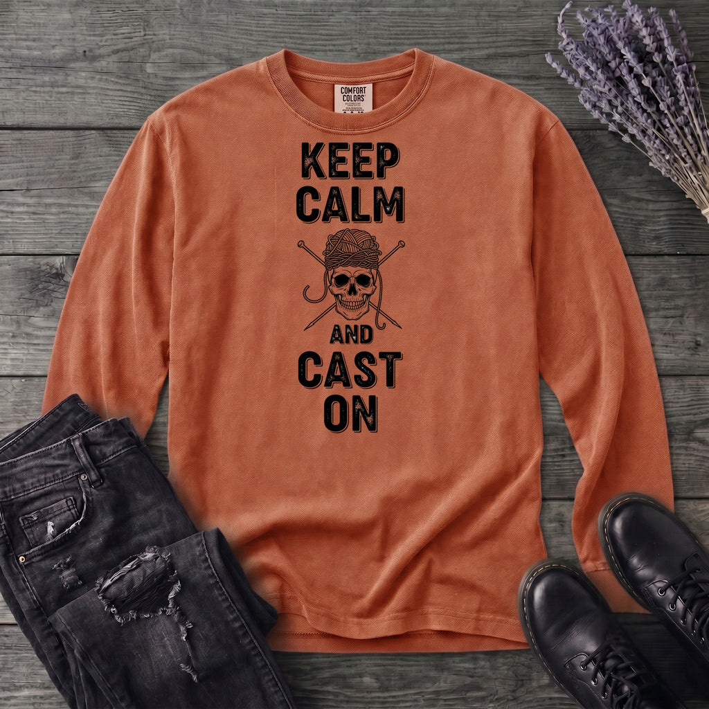 Keep Calm And Cast On Long Sleeve T-Shirt