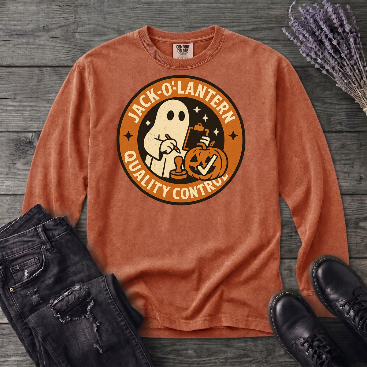 Jack O Lantern Quality Control Long Sleeve T-Shirt