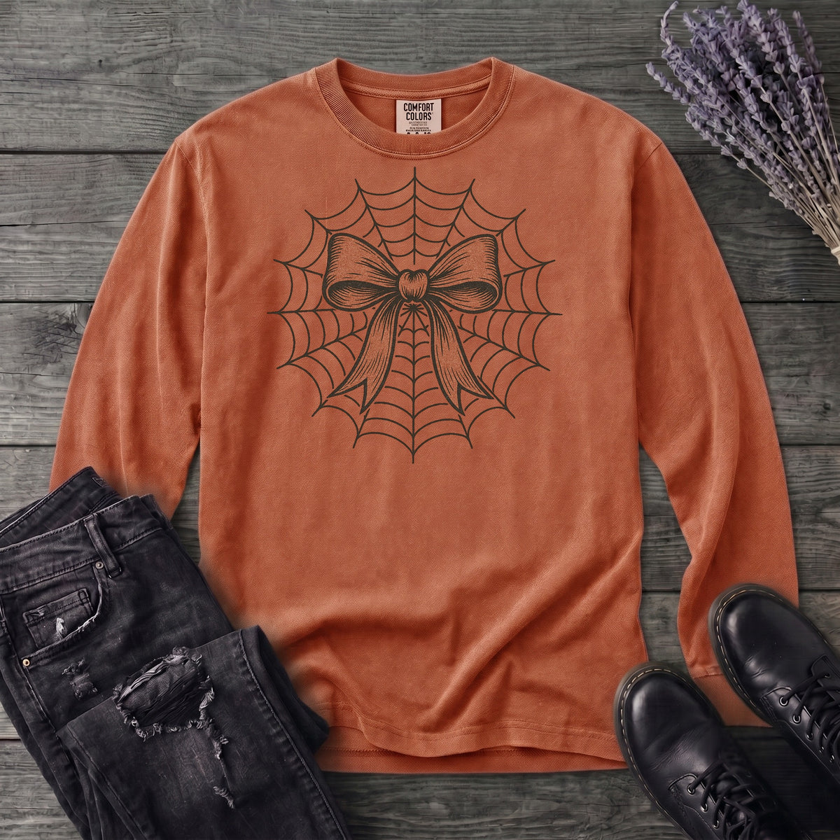 Spiderweb Bow Long Sleeve T-Shirt
