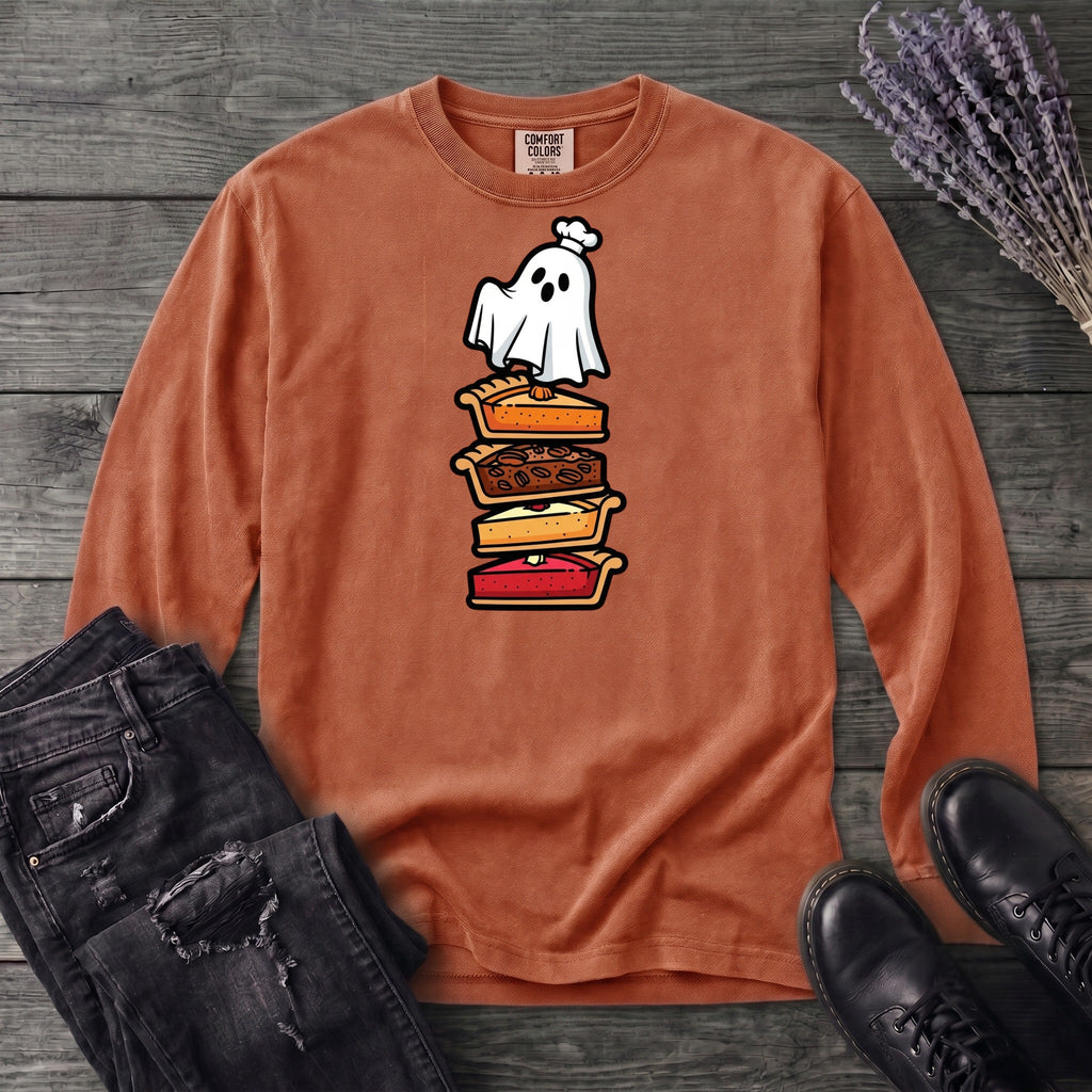 Stacked Pie Ghost Long Sleeve T-Shirt