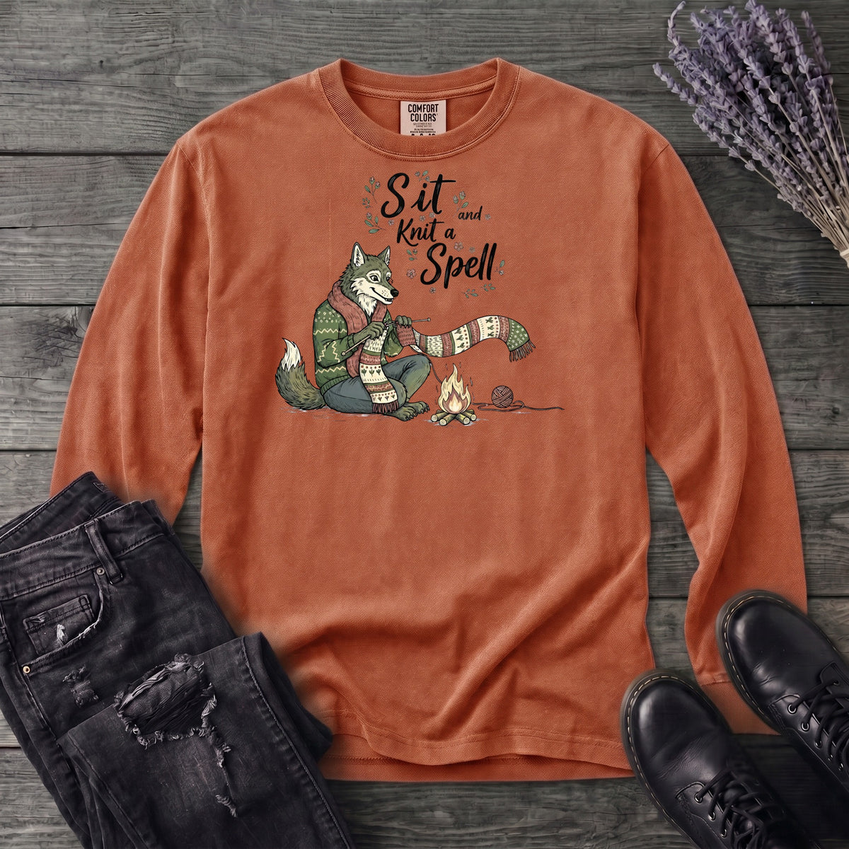 Sit And Knit A Spell Long Sleeve T-Shirt