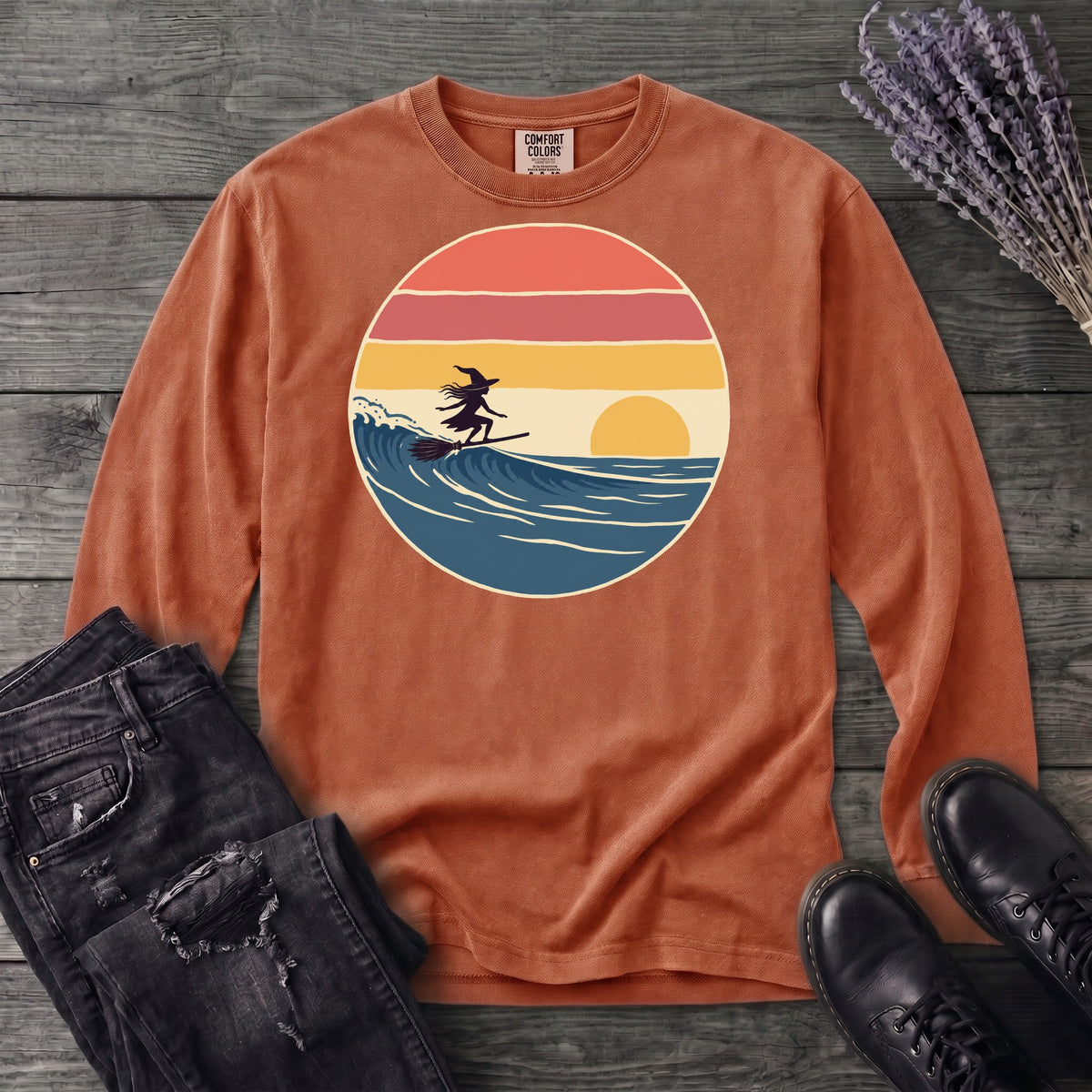 Surfing Witch Long Sleeve T-Shirt
