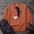 Black Cat And Cranberries Long Sleeve T-Shirt