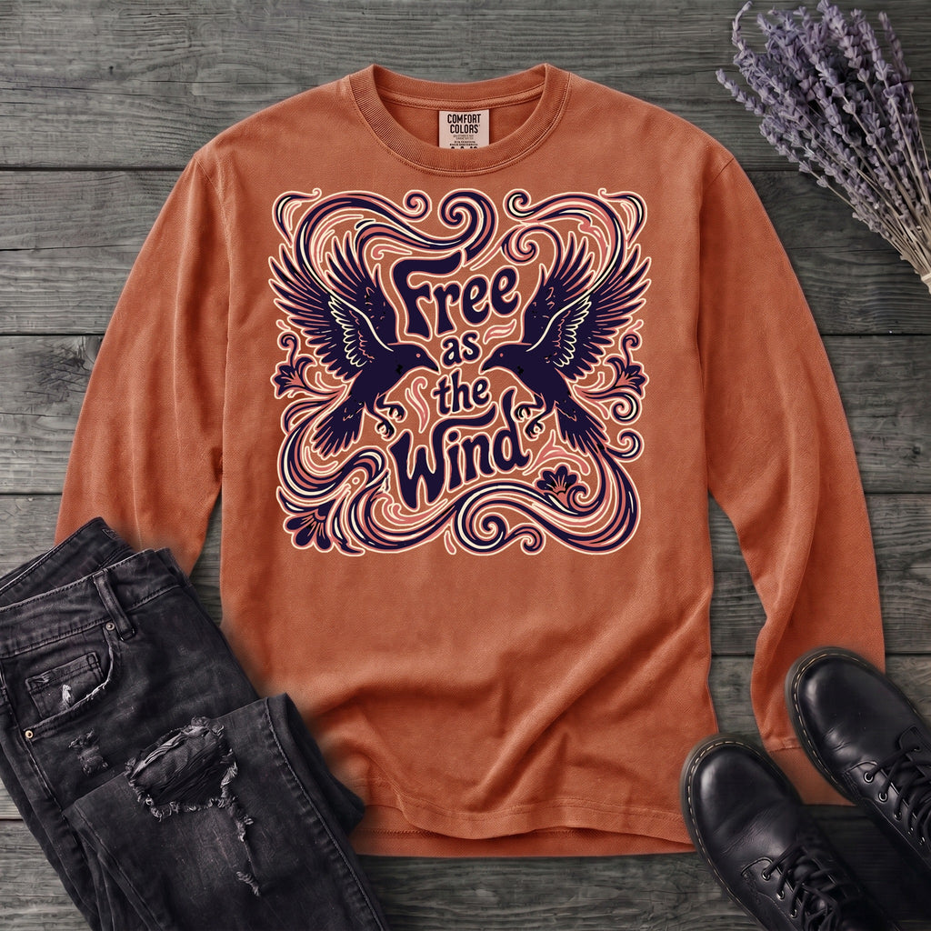 Free As The Wind Crows Long Sleeve T-Shirt
