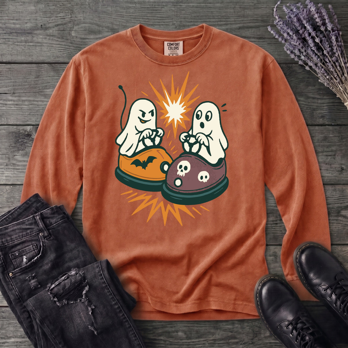 Ghost Bumper Cars Long Sleeve T-Shirt