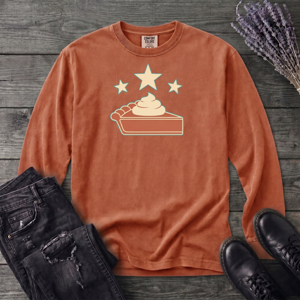 Pie And Stars Long Sleeve T-Shirt