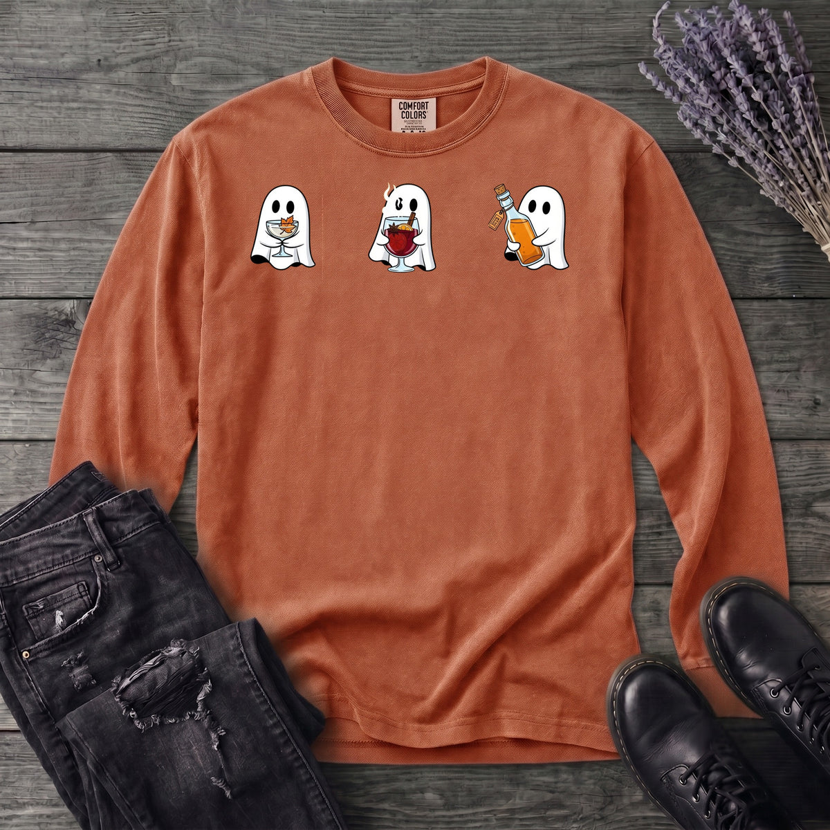 Ghosts With Booze Long Sleeve T-Shirt