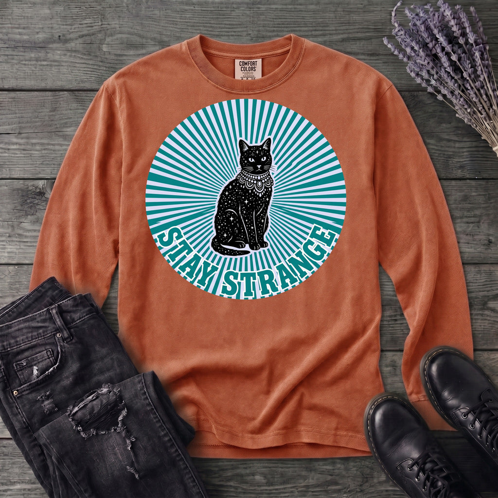 stay strange celestial cat Long Sleeve T-Shirt
