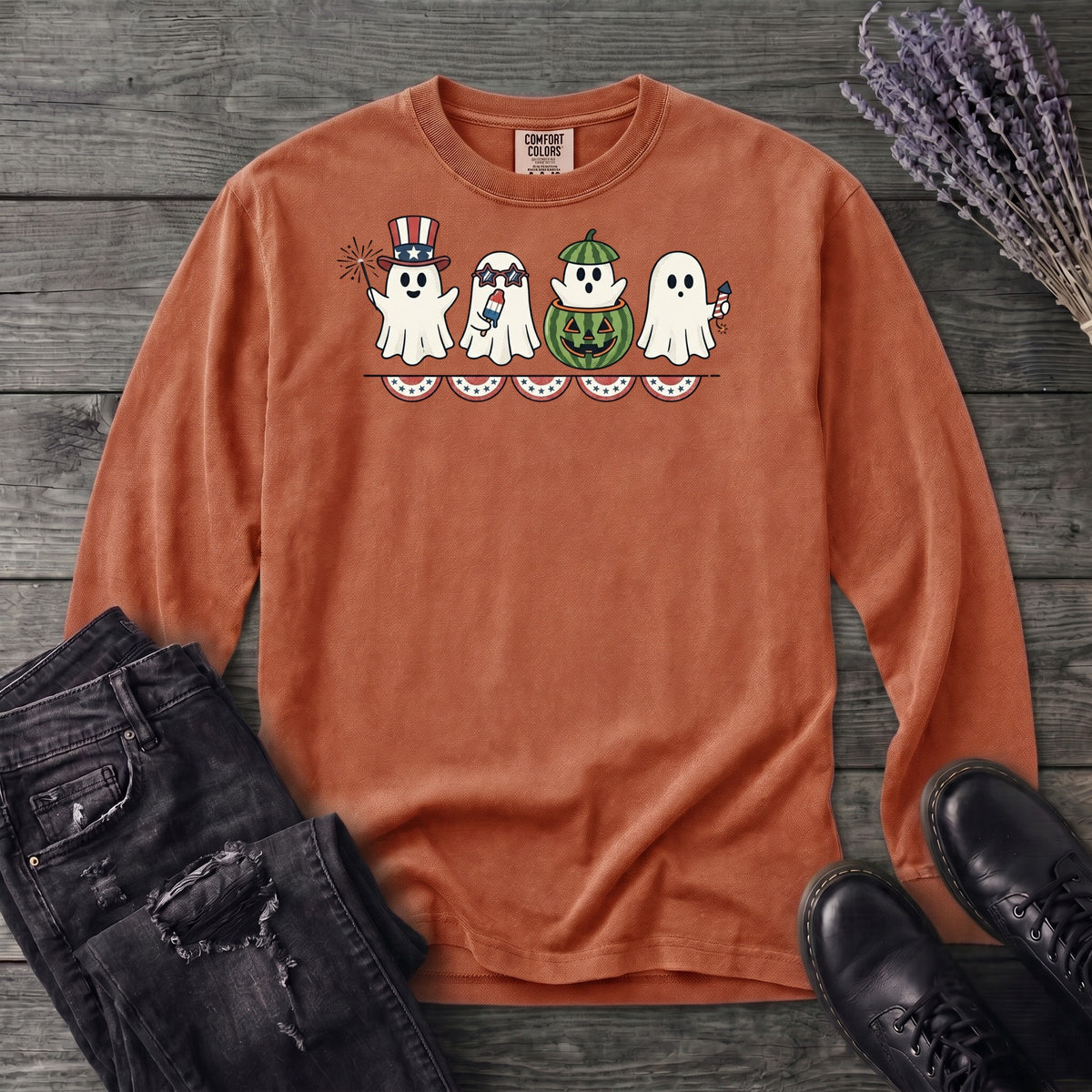 July 4th Ghosts Long Sleeve T-Shirt