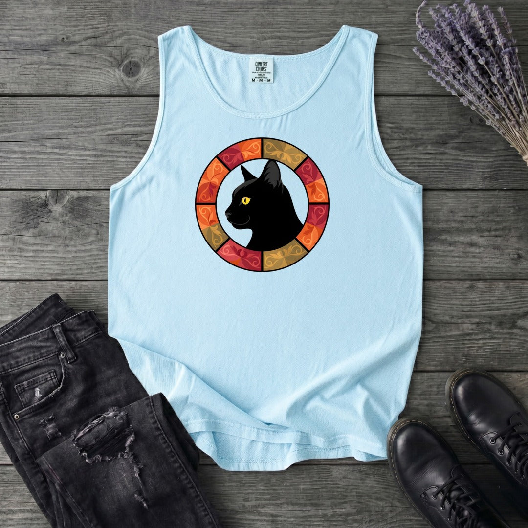 Black Cat Autumn Medallion Tank Top