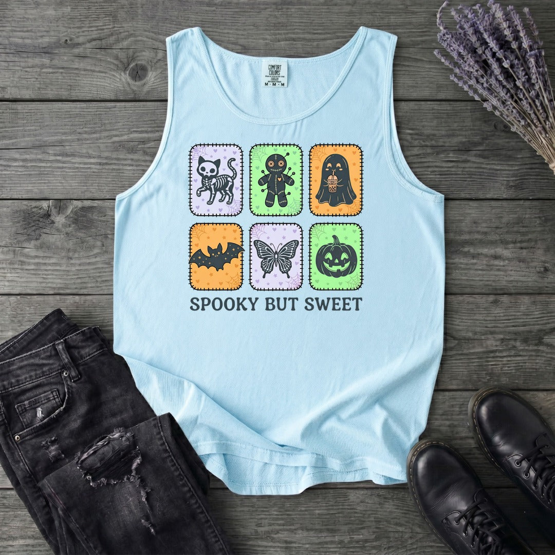 Spooky But Sweet Grid Tank Top