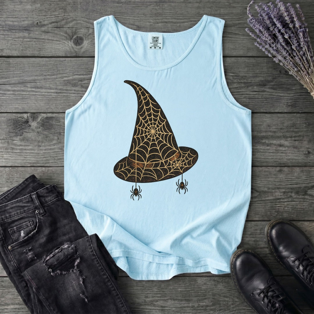 Spiderweb Witch Hat Tank Top