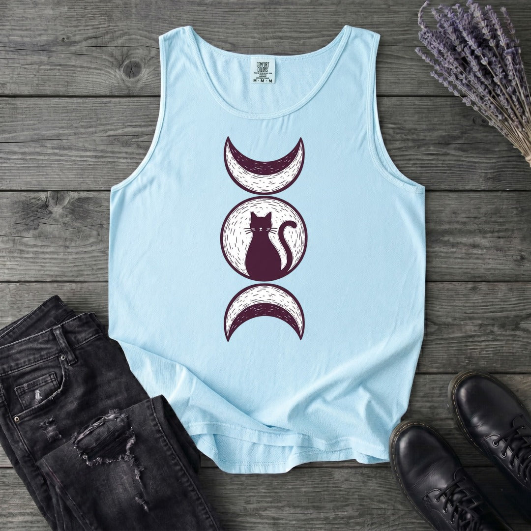 Triple Moon Goddess Cat Tank Top
