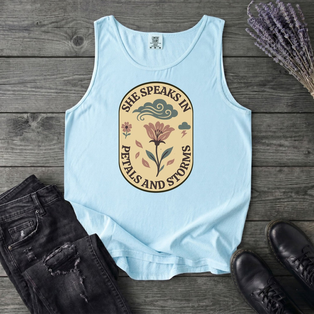 She Speaks In Petals And Storms Tank Top