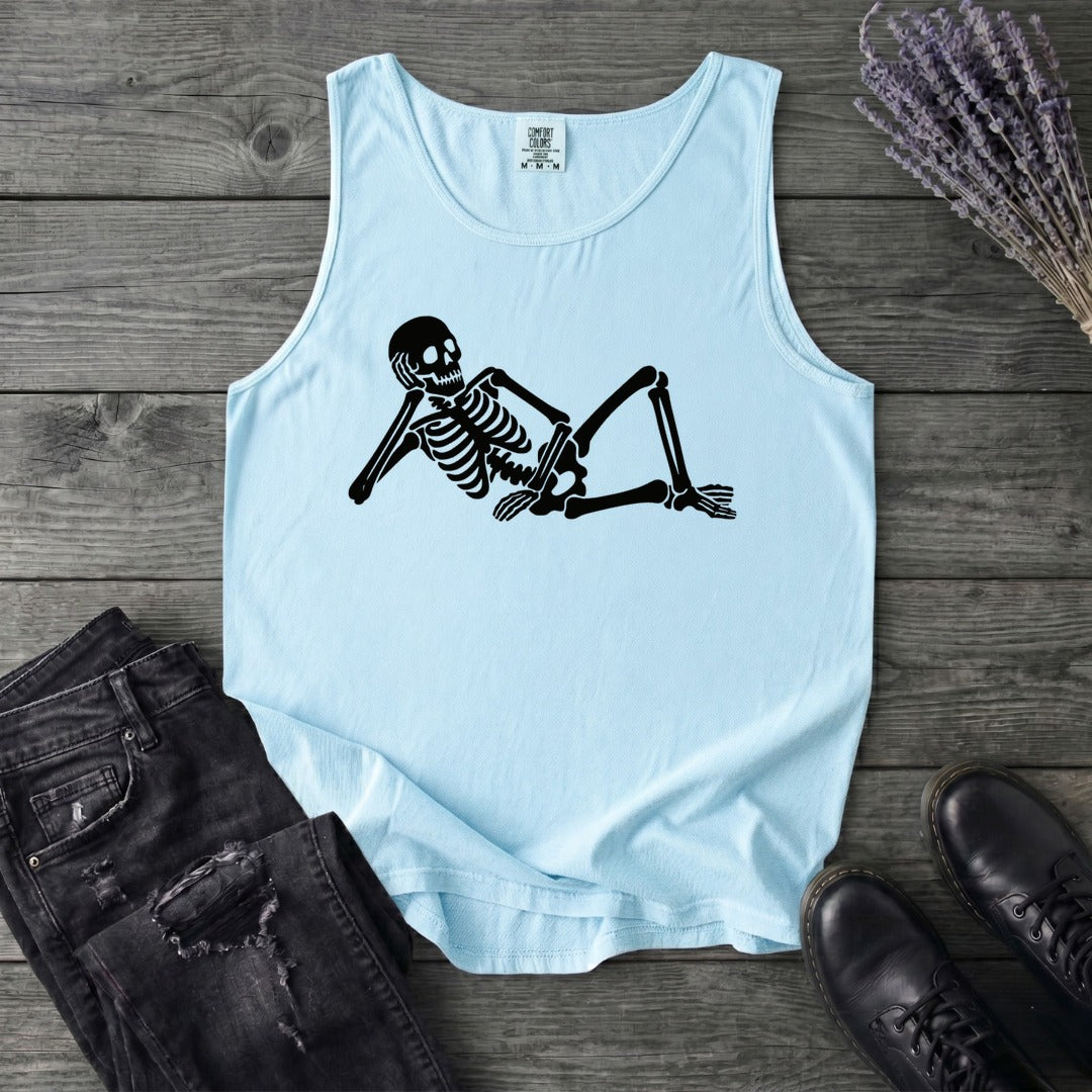 Lounging Skeleton Tank Top