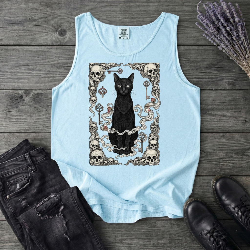 Cat Skull Card Tank Top