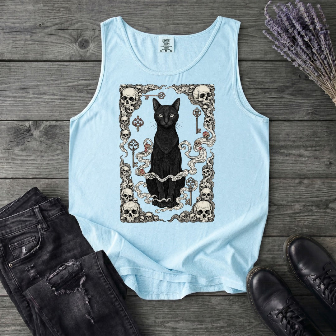Cat Skull Card Tank Top