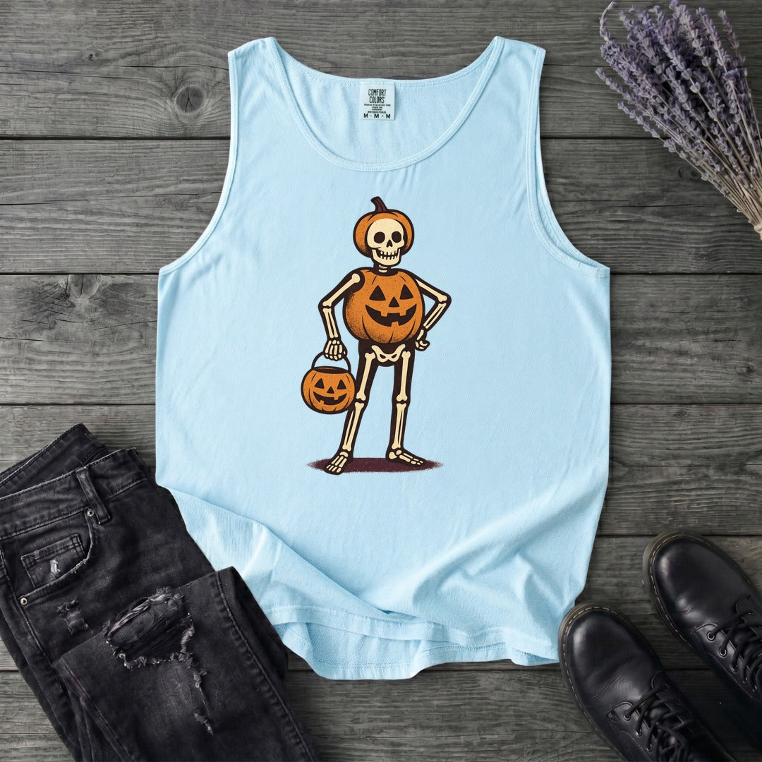 Skeleton Jack O Lantern Costume Tank Top
