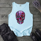 botanical stained glass skull Tank Top