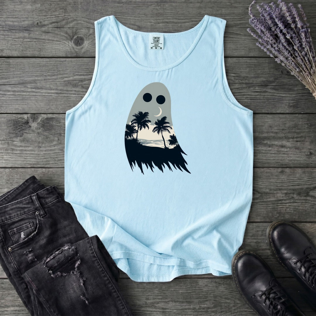 tropical ghost silhouette Tank Top