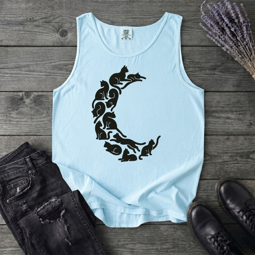 crescent moon black cats Tank Top