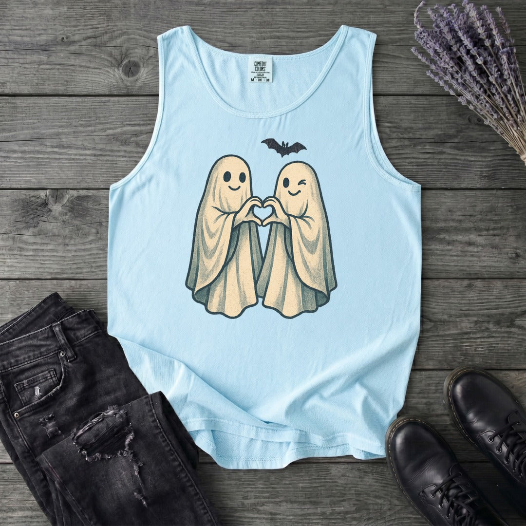 Two Ghosts Heart Hands Tank Top