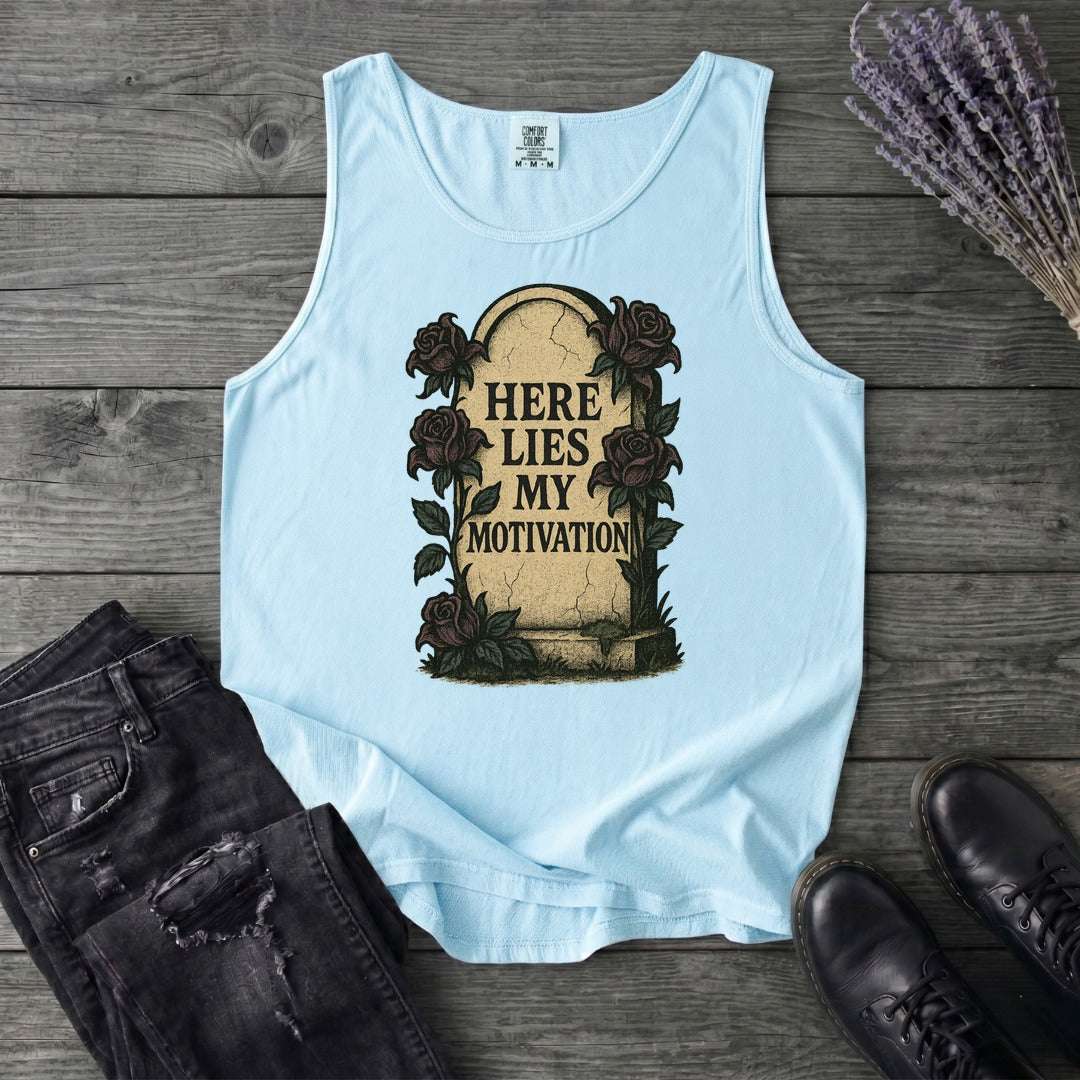 Here Lies My Motivation Tank Top