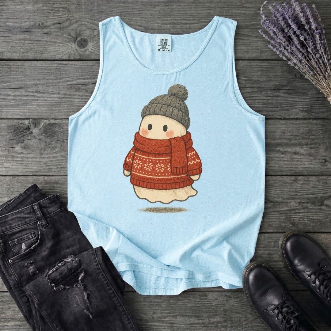 Christmas Sweater Ghost Tank Top