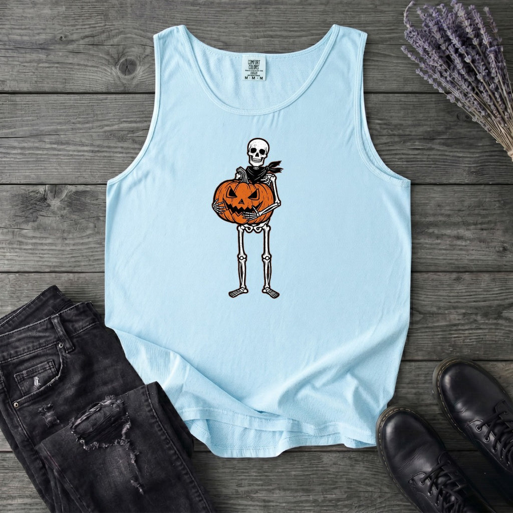 Skeleton Jack O Lantern Tank Top