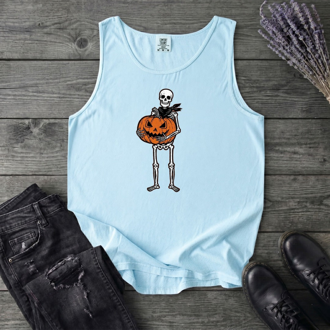 Skeleton Jack O Lantern Tank Top