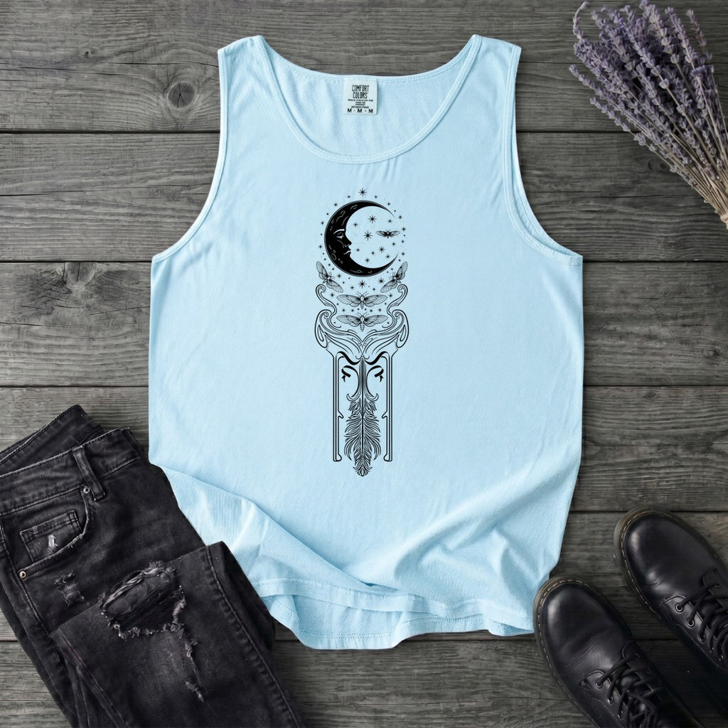 Art Nouveau Crescent Moths Tank Top