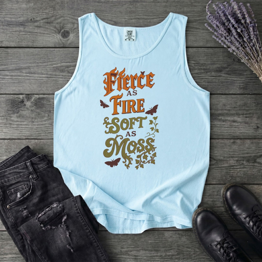 Fierce As Fire Soft As Moss Tank Top