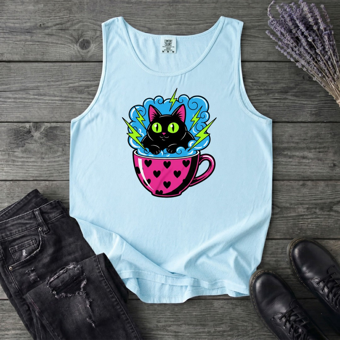 Cat Heart Mug Y2k 90s Tank Top