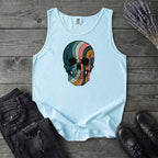 Psychedelic Striped Skull Tank Top