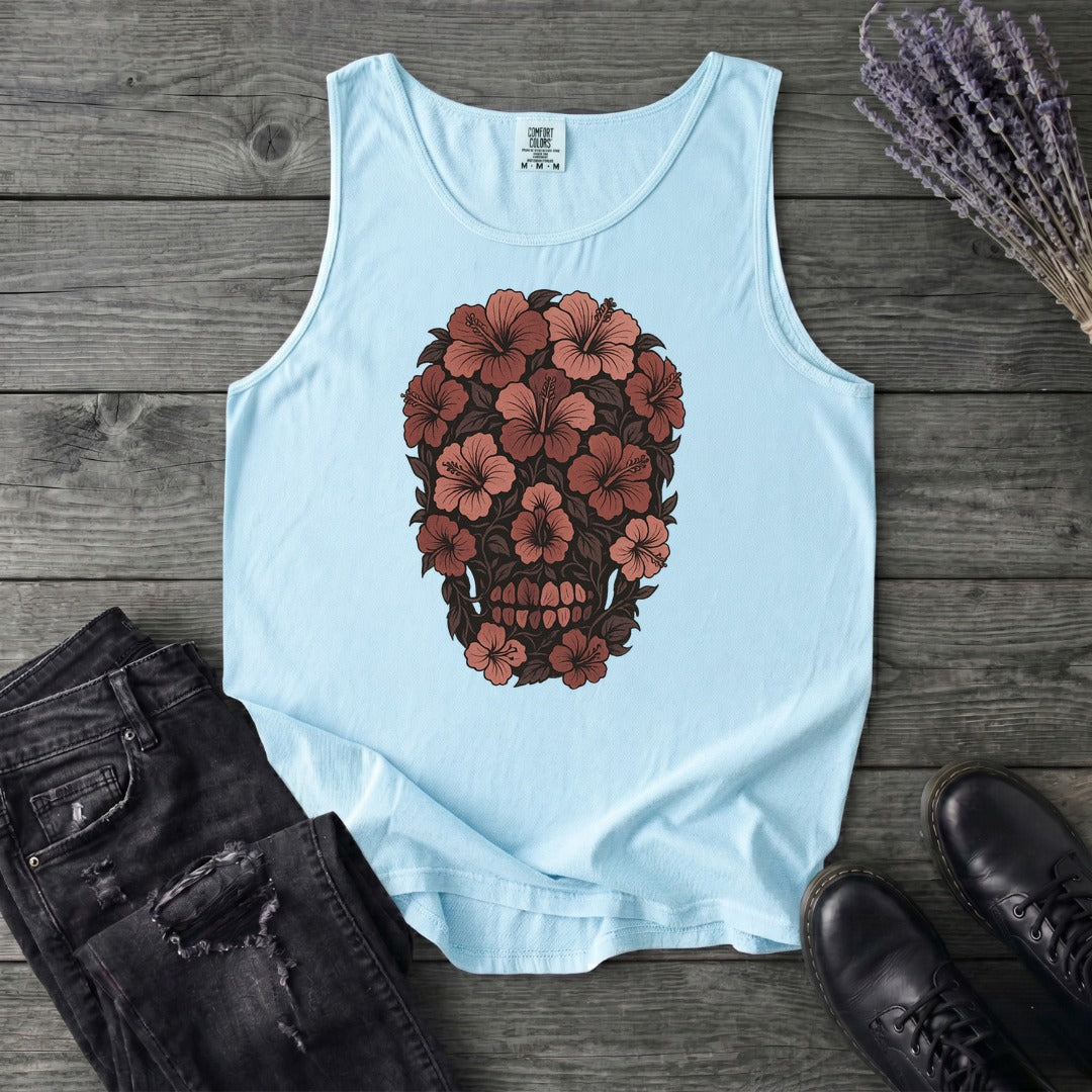 Hibiscus Skull Tank Top