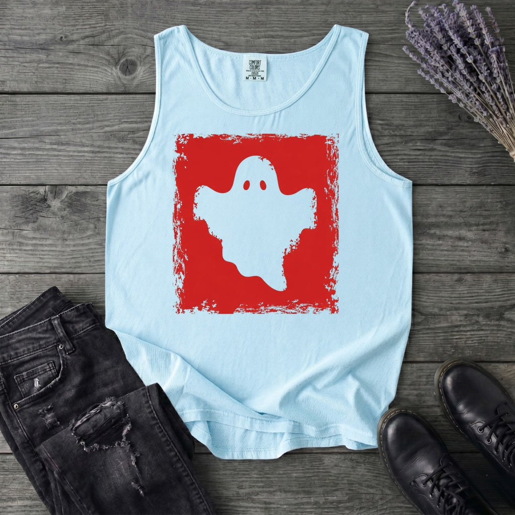 Grunge Stencil Ghost Tank Top
