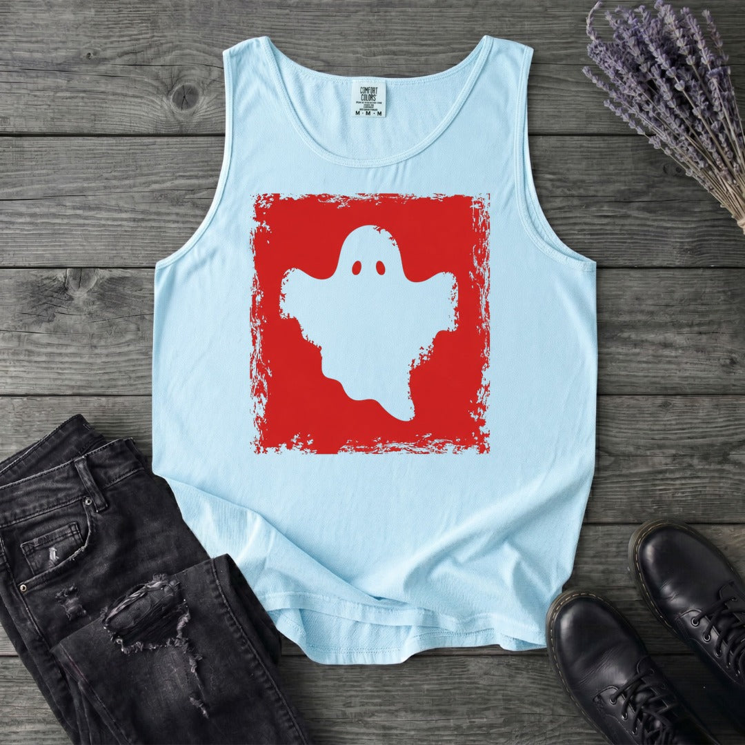 Grunge Stencil Ghost Tank Top