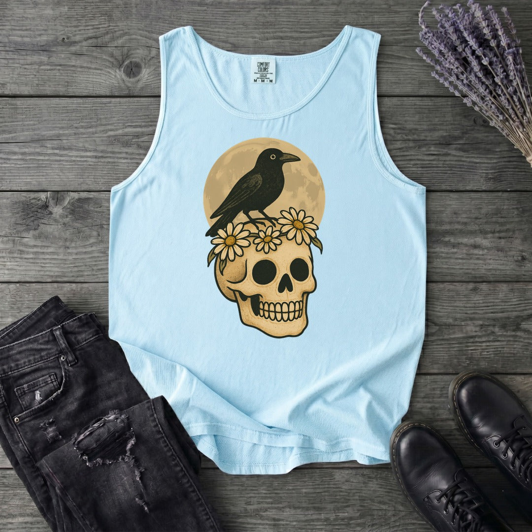 Crow On Skull Tank Top