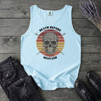 Death Before Destash Yarn Skull Tank Top