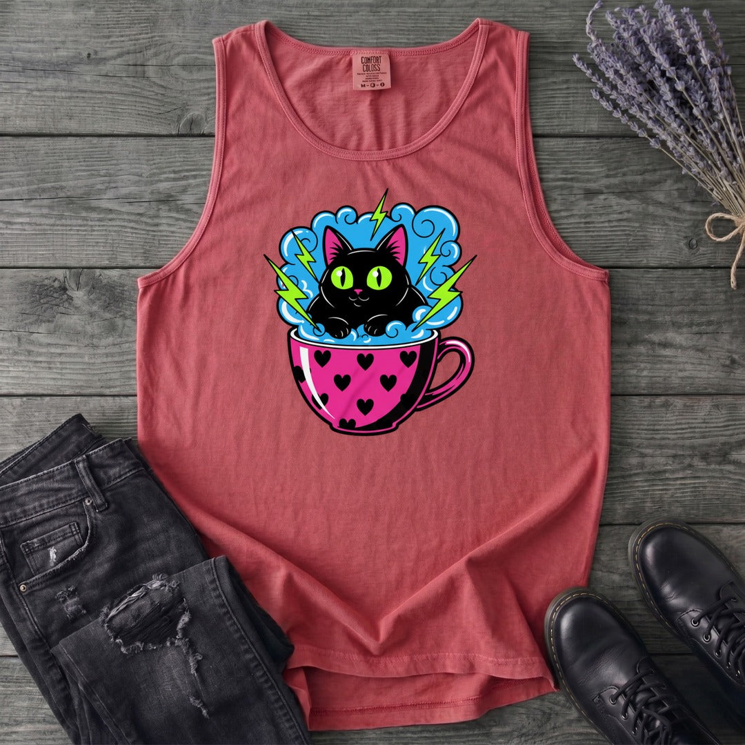 Cat Heart Mug Y2k 90s Tank Top