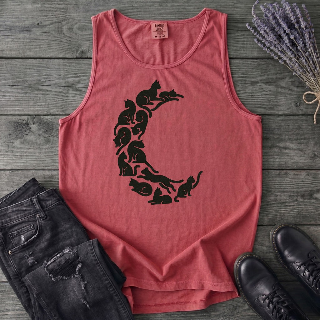 crescent moon black cats Tank Top