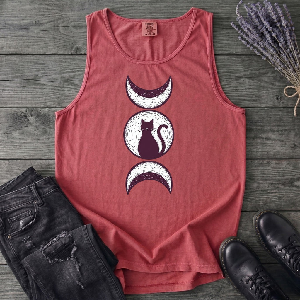Triple Moon Goddess Cat Tank Top