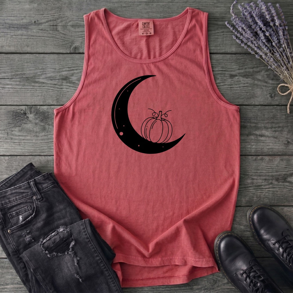 Moon And Pumpkin Tank Top