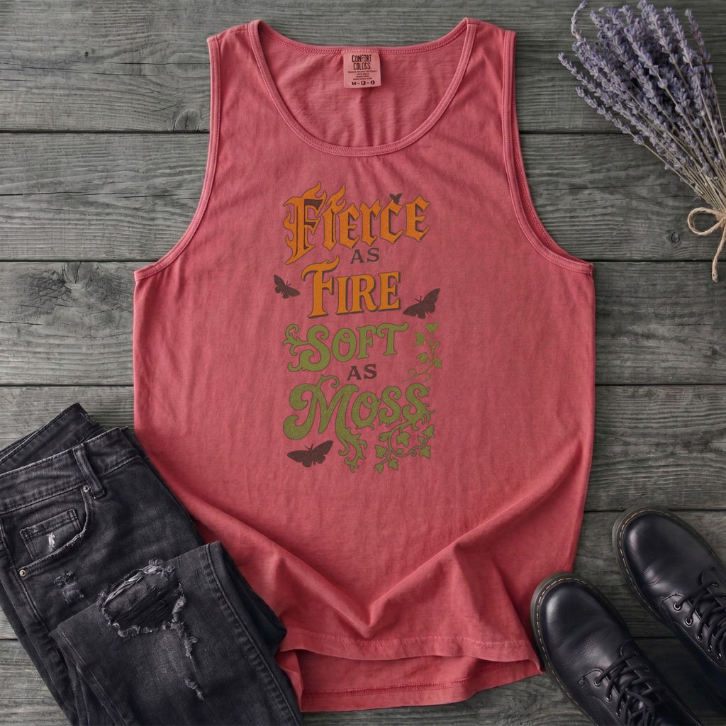 Fierce As Fire Soft As Moss Tank Top