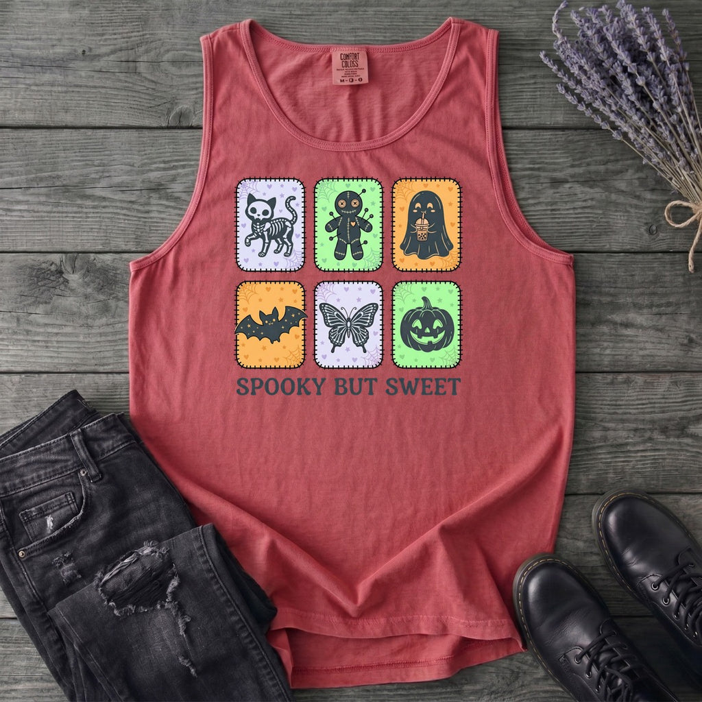 Spooky But Sweet Grid Tank Top