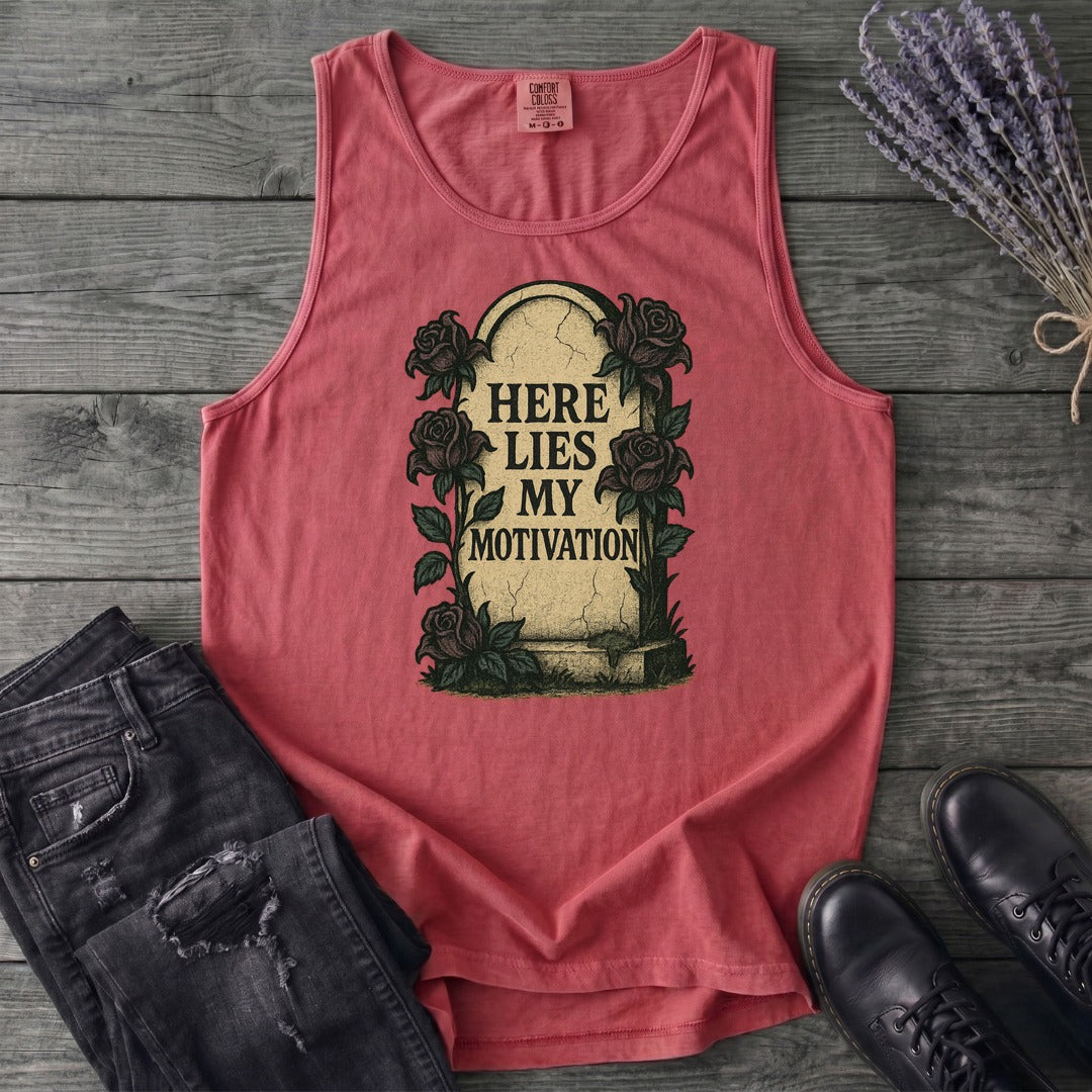 Here Lies My Motivation Tank Top