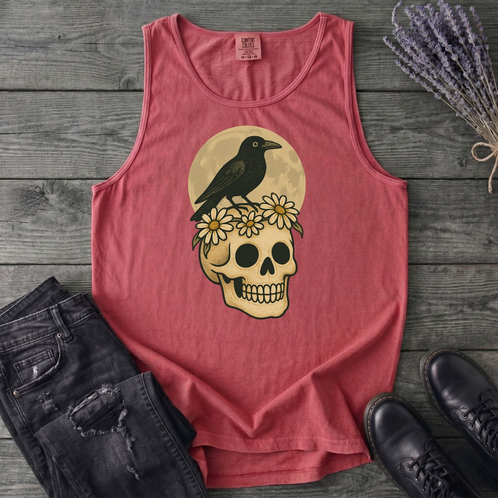 Crow On Skull Tank Top
