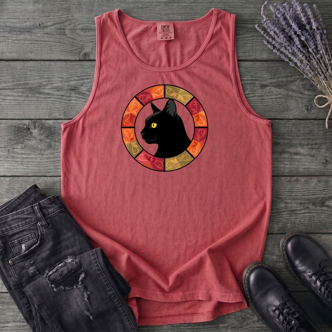 Black Cat Autumn Medallion Tank Top