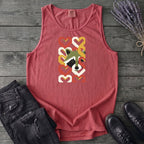 Geometric Hearts Raccoon Tank Top